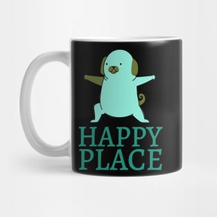 Happy place yoga funny dog Mug